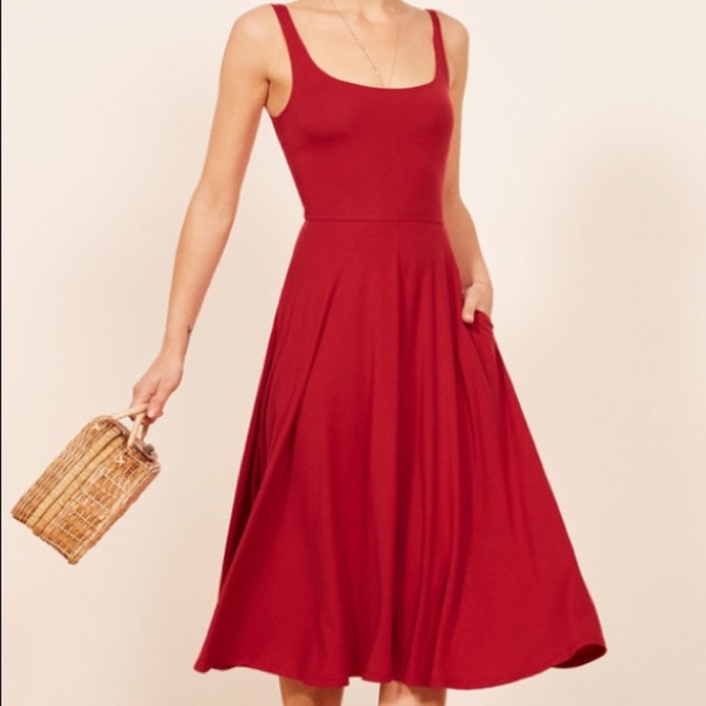 Reformation Rue Dress Red